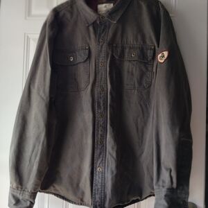 Legendary Whitetails Journeyman Flannel Lined Shirt Jacket Gray Men's Large Work